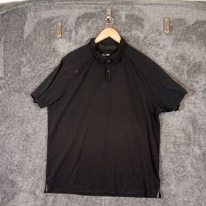 RHONE Delta Pique Polo Black Lightweight Mesh Golf Tennis Outdoors Mens XL
